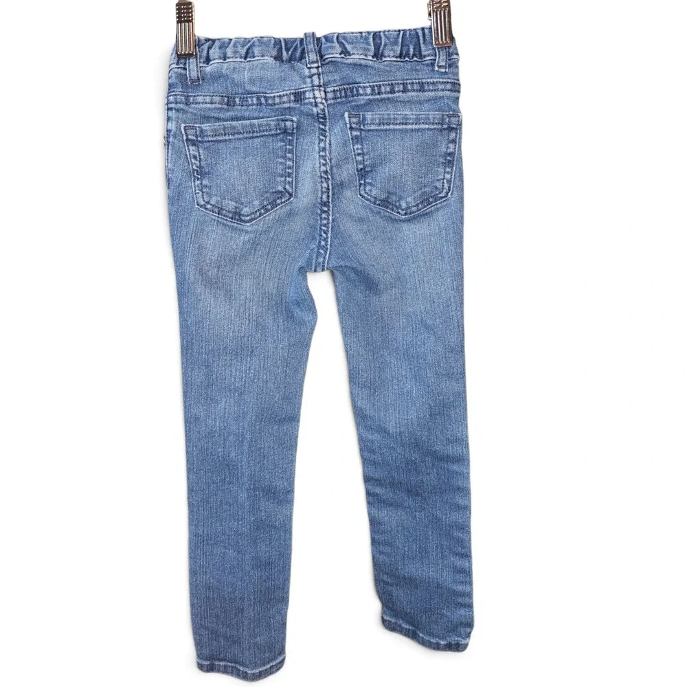 The Children's Place Super Skinny Jeans Girls 5T Blue Excellent Elastic Waist
